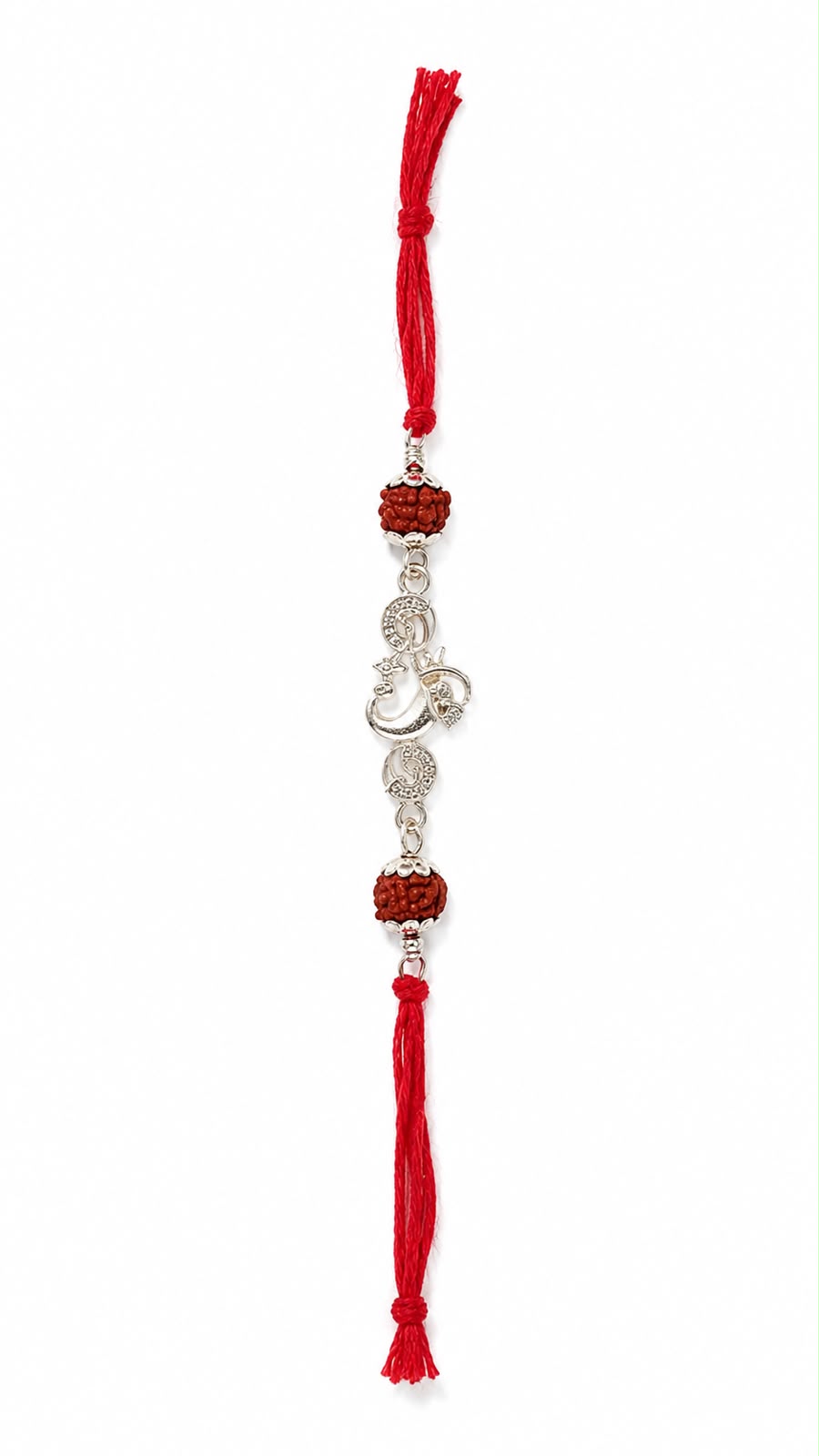 Om Rudraksha Silver Rakhi