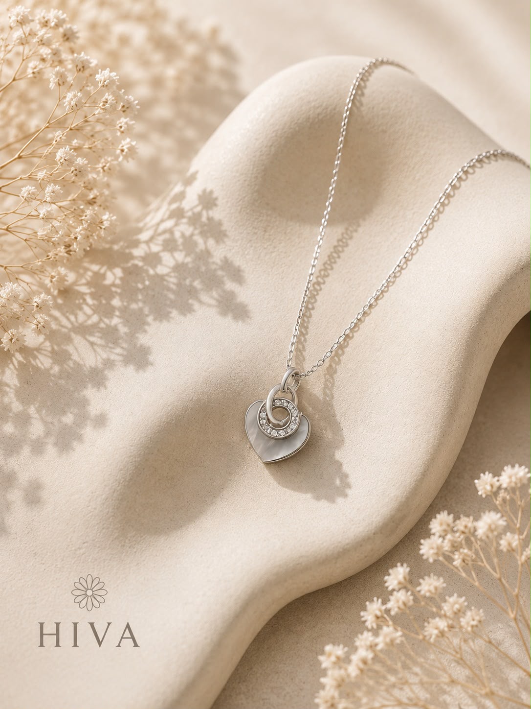 Women's Heart Halo Pendant Necklace