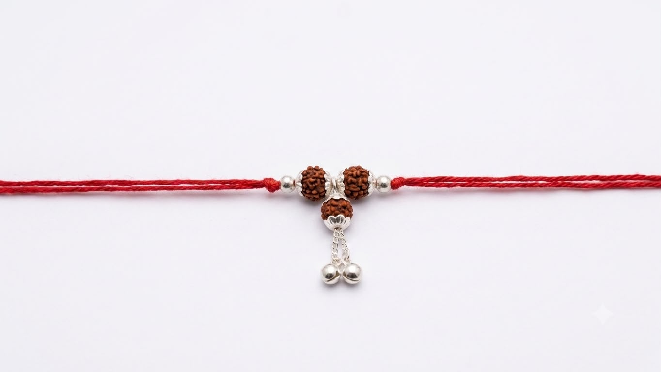 Rudraksha Silver Rakhi