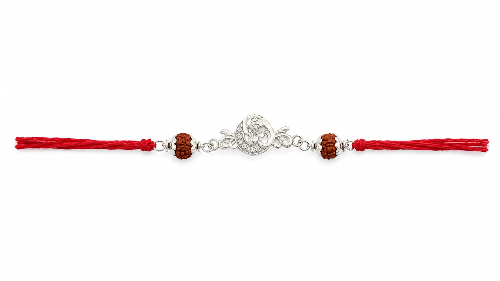 Om Rudraksha Silver Rakhi
