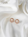 Rose Gold Pearl Earrings