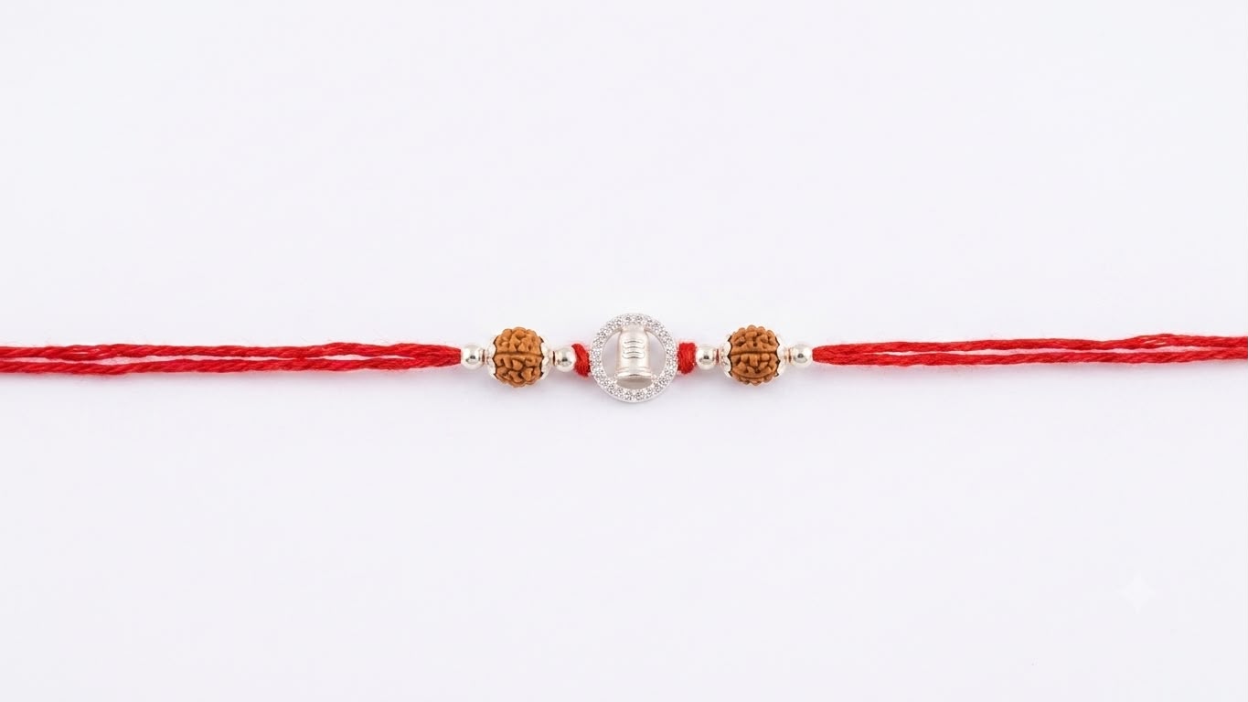 Shivling Rudraksha Silver Rakhi
